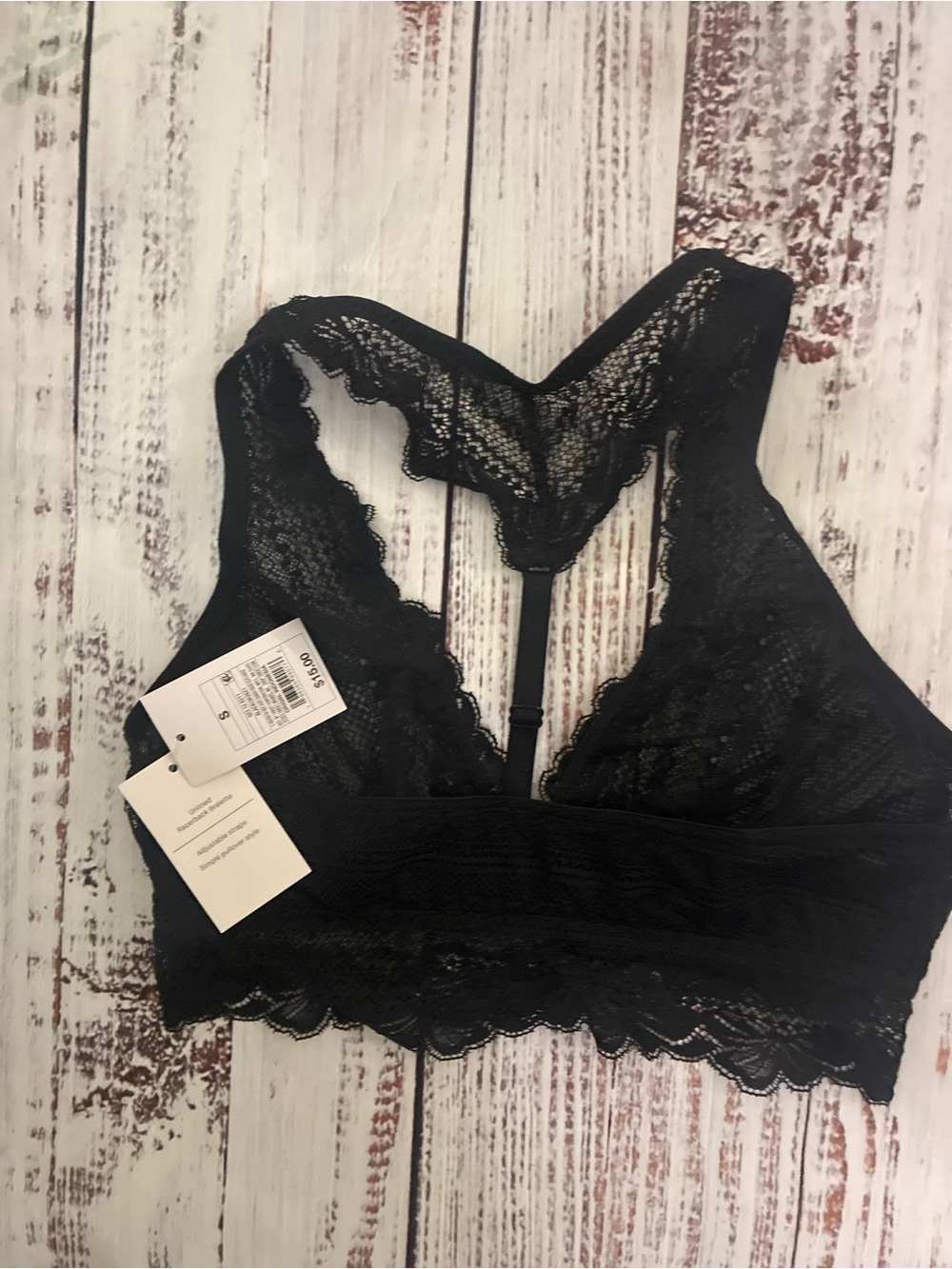 Target Black Lace Bralette with Scalloped Trim